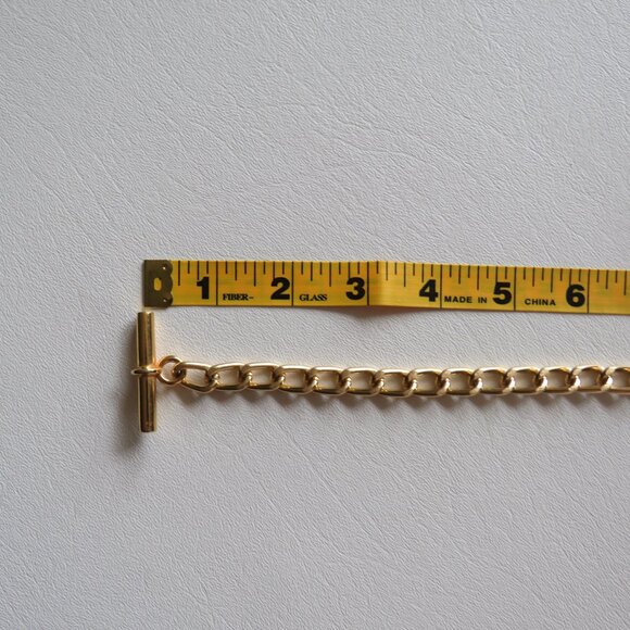 Toggle Clasp Curb Link Eloxal Gold Tone Metal Vintage Belt Chic Retro Belt - Picture 8 of 11